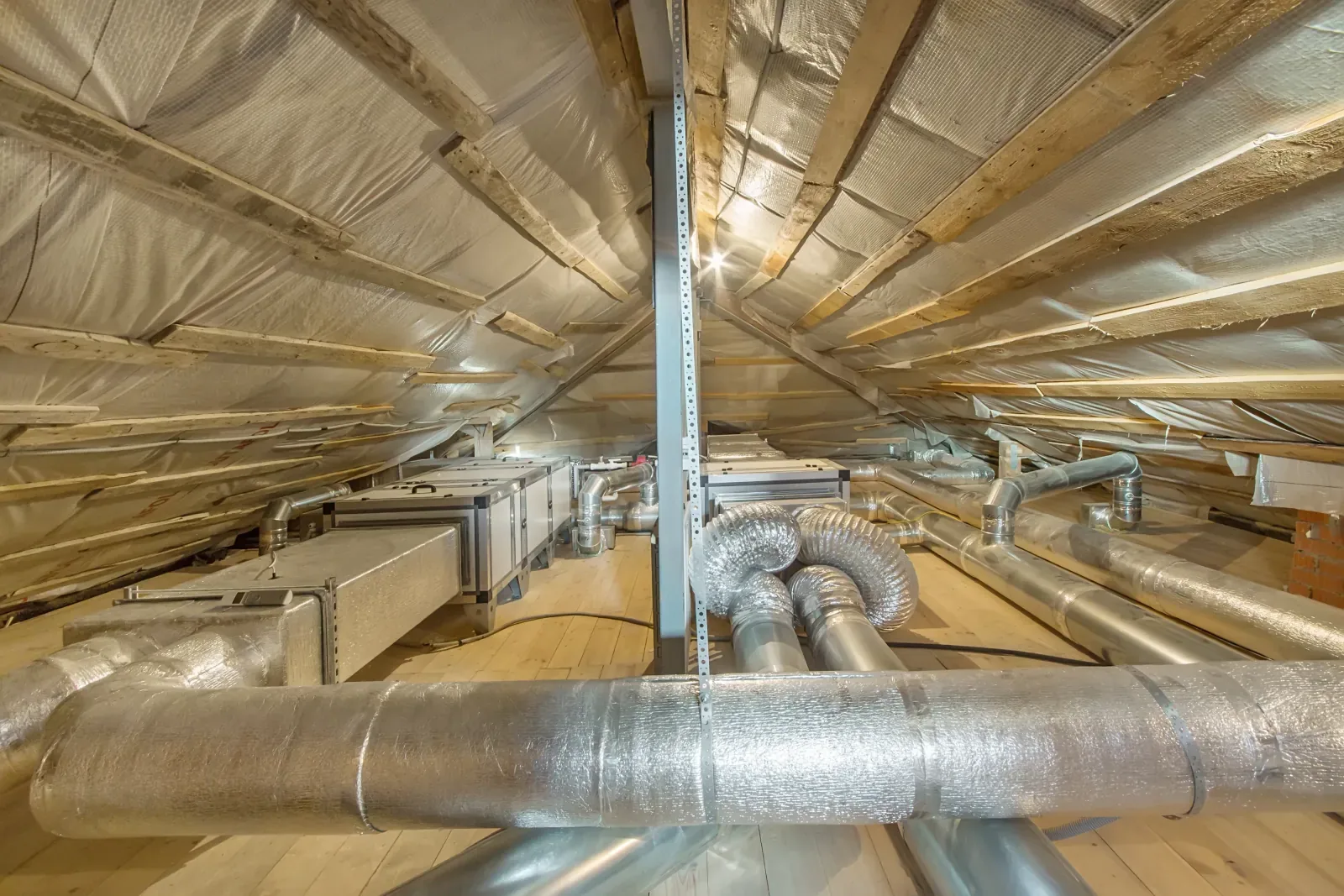 Attic ventilation above a bathroom in a Calgary home renovation