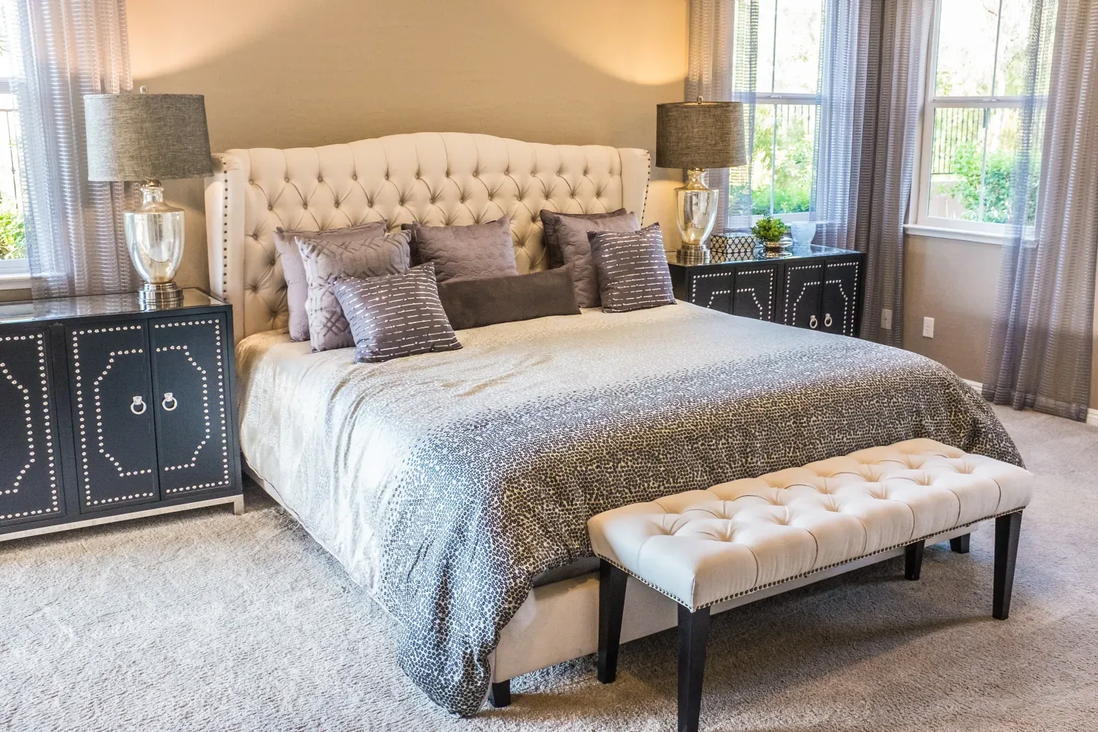 Luxury bedroom in a Calgary Home renovation
