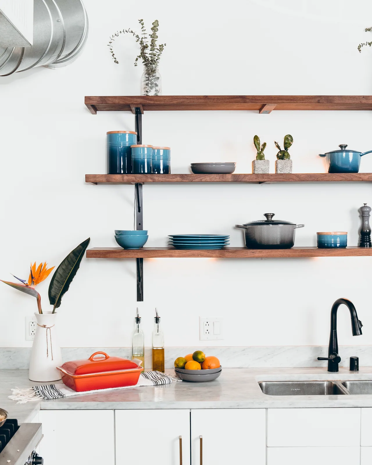Three wooden shelves in Bathroom renovations in Calgary
